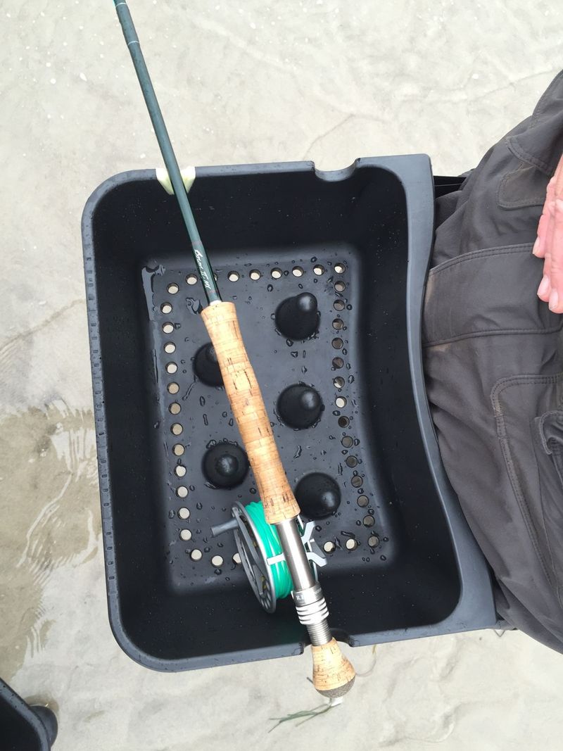 Looking down into the BasKette with a rod in the holder